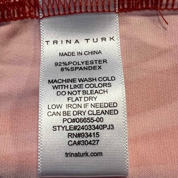 NWT Trina Turk Women’s Off Shoulder Floral Bell Sleeve Dress Orange Purple M - Picture 9 of 9